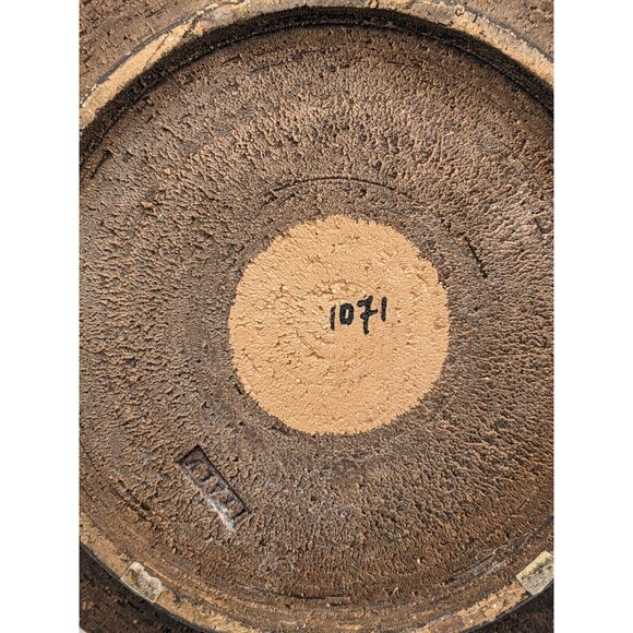 VTG Bitossi Ashtray Round Bowl Brown Mustard Glaze 60s 70s Italy Brutalist 10.5" - Picture 11 of 16